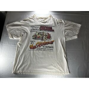 Vintage Al Capones Hideout T Shirt Men XL Chicago Gangsters Couderay WI USA Made